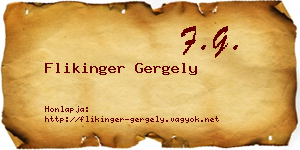 Flikinger Gergely névjegykártya